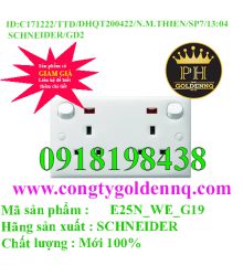 Bộ Ổ Cắm Đôi 3 Chấu 13A Có Công Tắc Đèn Báo, Kiểu Anh E30&EMS E25N_WE_G19 Schneider        sp7 -n171222-1303